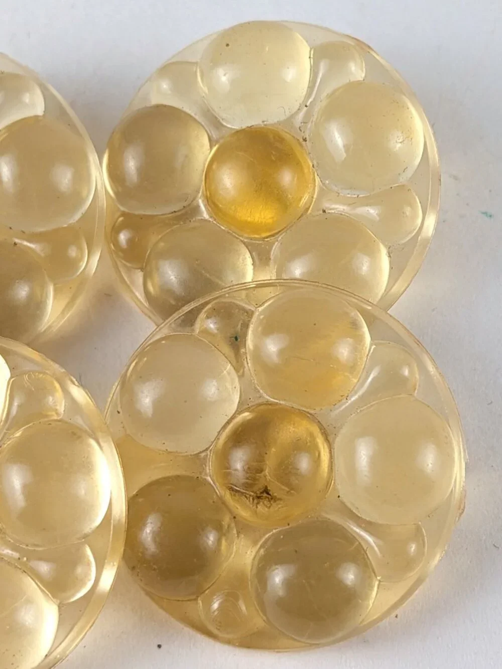 Lot of 6 Vintage Acrylic Floral Buttons